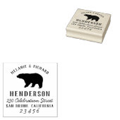Tampons Encreurs Rustic Woodland Bear Nom de famille et adresse de (Tamponné)