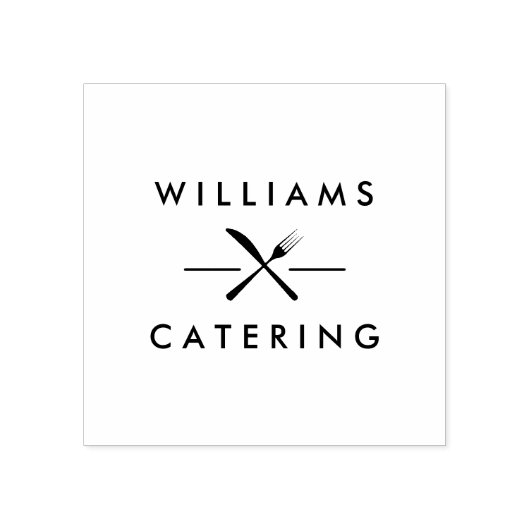 Tampons Encreurs Rustique Crossed Fork Couteau Logo Restauration (Impression)