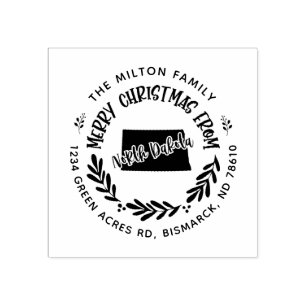 Tampons Encreurs rustique dakota du nord joyeux noël adresse de ret