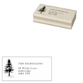 Tampons Encreurs Rustique Etched Pine Tree Family Adresse Cabber St (Tamponné)
