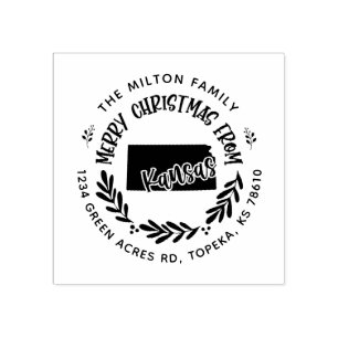 Tampons Encreurs rustique kansas joyeux noël adresse de retour
