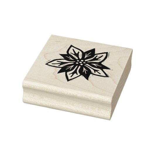 Tampons Encreurs Rustique Poinsettia Fleur d'Art populaire de Noël (Tampon)