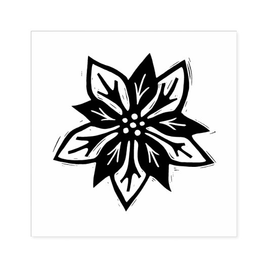 Tampons Encreurs Rustique Poinsettia Fleur d'Art populaire de Noël (Impression)