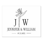 Tampons Encreurs Sac de mariage personnalisé à fleurs Monogrammes (Impression)