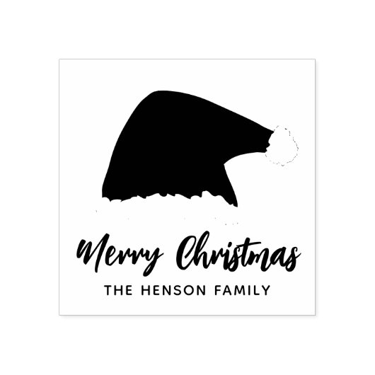Tampons Encreurs Santa Clause Casquette Joyeux Noël Script Famille (Impression)