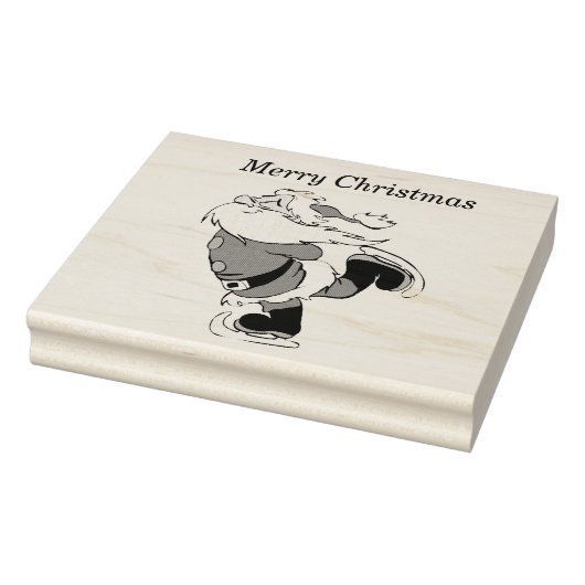 Tampons Encreurs Santa Clause Patinage 4x5 Timbre en caoutchouc (Tampon)