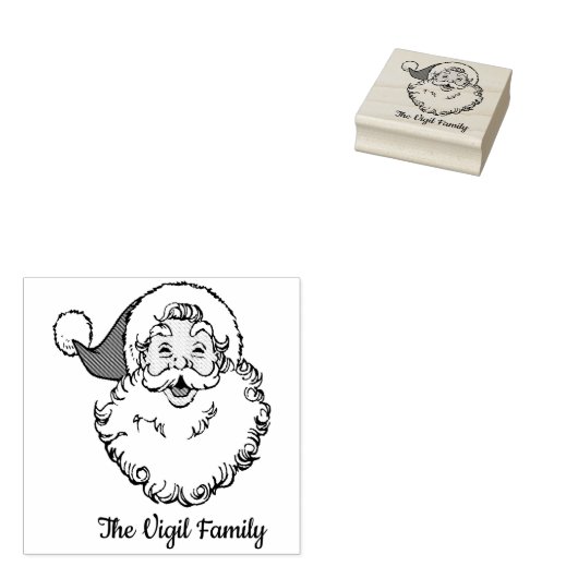 Tampons Encreurs Santa Clause personnalisée Bois d'art Timbre (Tamponné)