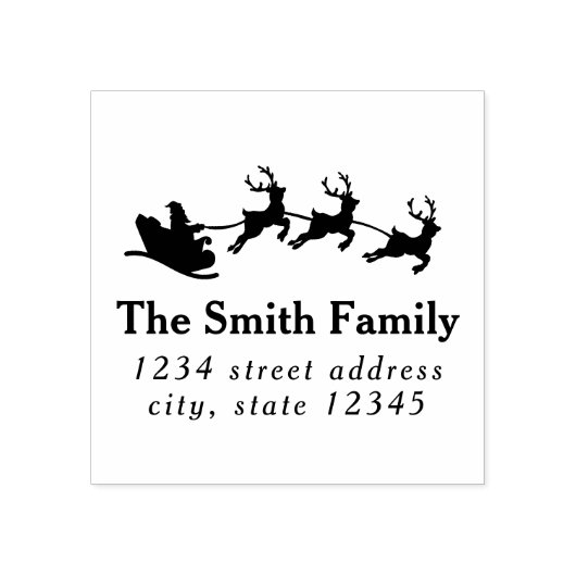 Tampons Encreurs Santa Sleigh Christmas Return Address (Impression)