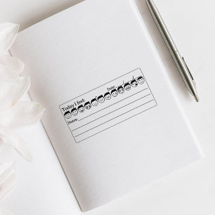 Tampons Encreurs Santé mentale, Man Mood Tracker Emojis, Journal