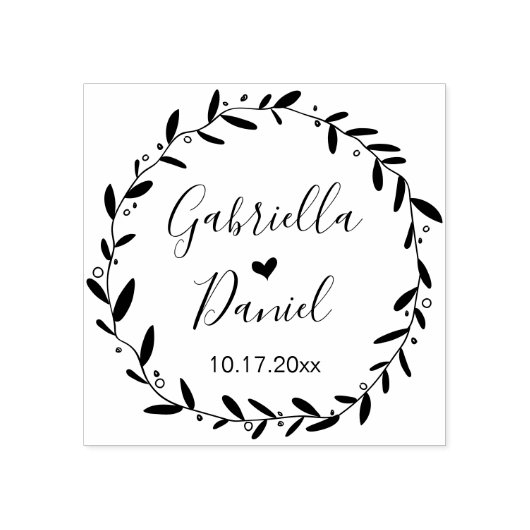 Tampons Encreurs Sauvegarder la date, Cadre feuilleté rustique mode (Impression)