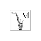 Tampons Encreurs Saxophone Premier Monogramme Musicien Groupe Ensei (Impression)