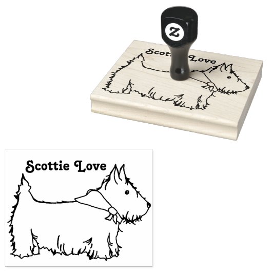 Tampons Encreurs Scottie Love Scottish Terrier Dog Custom (Tamponné)