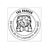 Tampons Encreurs Scottish fold Cat Family Return Adresse (Impression)