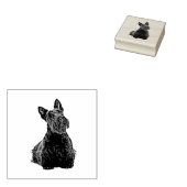 Tampons Encreurs Scottish terrier joli vue avant-assise joyeuse (Tamponné)