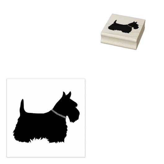 Tampons Encreurs Scottish Terrier, silhouette/collier, terrier chie (Tamponné)