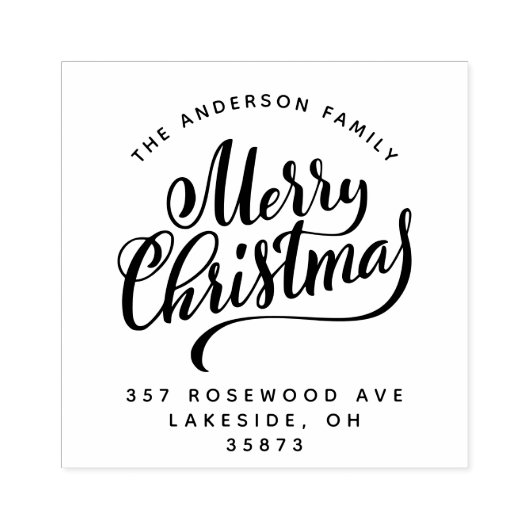 Tampons Encreurs Script Calligraphie Joyeux Noël Adresse de retour (Impression)