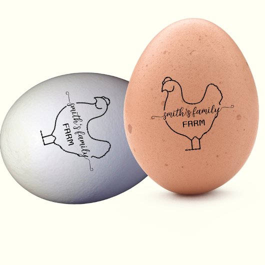 Tampons Encreurs Script Custom Chicken silhouette Egg Mini Stamp