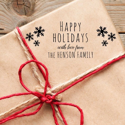 Tampons Encreurs Script de Joyeuses Fêtes Flocons de Noël Noël