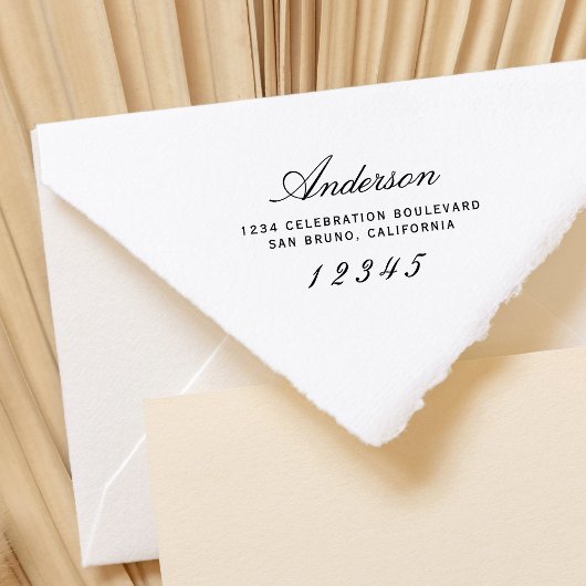 Tampons Encreurs Script élégant | Adresse de retour moderne personn