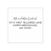 Tampons Encreurs Script élégant M. et Mme Nom Adresse de retour (Impression)