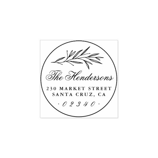 Tampons Encreurs Script élégant Nom de famille Classic Adresse de r (Impression)