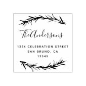 Tampons Encreurs Script et romarin | Adresse de retour botanique (Impression)