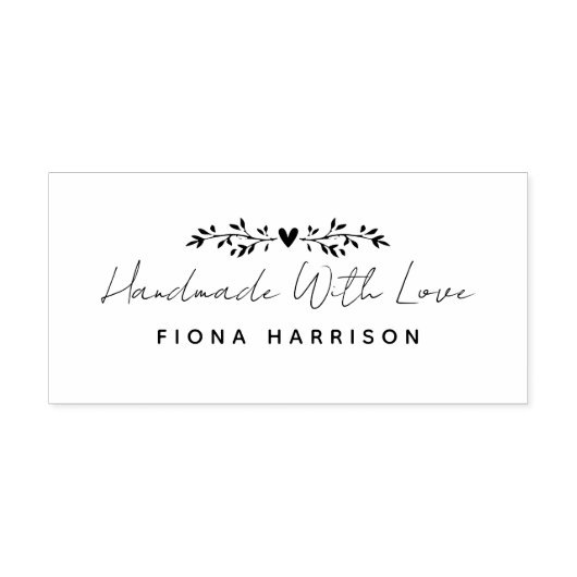 Tampons Encreurs Script Feuilles Fabriqué à l'Amour (Impression)