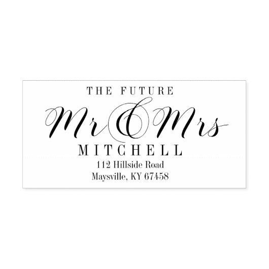 Tampons Encreurs Script Future M et Mme Adresse de retour (Impression)