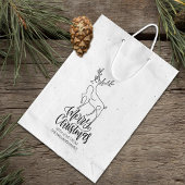 Tampons Encreurs Script Joyeux Noël, Moderne Line Art Deer Grand