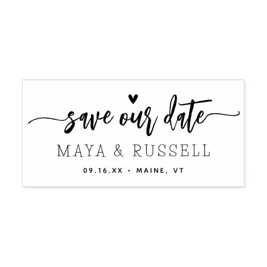 Tampons Encreurs Script manuscrit Enregistrer notre date (Impression)