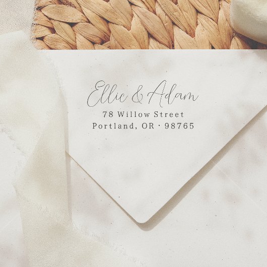 Tampons Encreurs Script moderne Deux noms Couple Adresse de retour