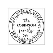 Tampons Encreurs Script Moderne Famille Retourner Adresse Arrondi T (Impression)