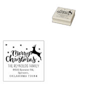 Tampons Encreurs Script moderne Joyeux Noël Adresse de retour (Tamponné)