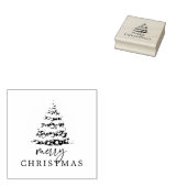 Tampons Encreurs Script moderne Joyeux sapin de Noël (Tamponné)