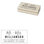 Tampons Encreurs Script moderne Personnalisé Noms de mariage Adress (Tamponné)