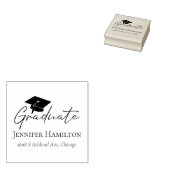 Tampons Encreurs Script moderne Simple Graduation Cap retour Adress (Tamponné)