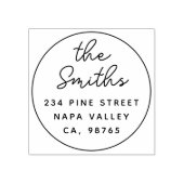 Tampons Encreurs Script moderne Simple Round Return Adresse (Impression)