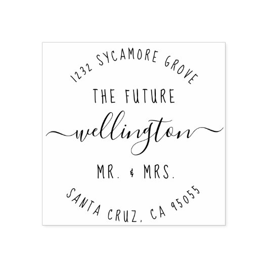 Tampons Encreurs Script moderne "The Future Mr & Mrs" Adresse de re (Impression)