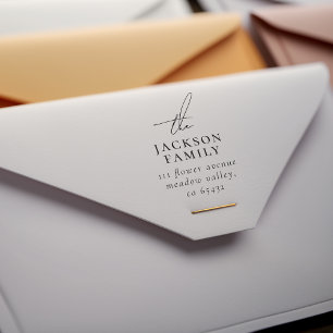 Tampons Encreurs Script moderne "The" Nom de famille Adresse de ret