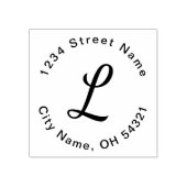 Tampons Encreurs Script Monogramme Adresse de retour simple (Impression)