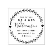 Tampons Encreurs Script personnalisé Futur M & Mme Adresse de retou (Impression)