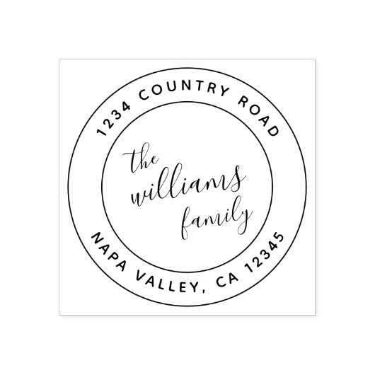 Tampons Encreurs Script personnalisé Nom de famille Ronde Adresse d (Impression)