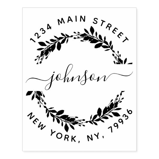 Tampons Encreurs Script personnalisé Nom de famille Ronde Adresse d (Impression)