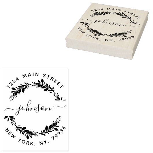 Tampons Encreurs Script personnalisé Nom de famille Ronde Adresse d (Tamponné)