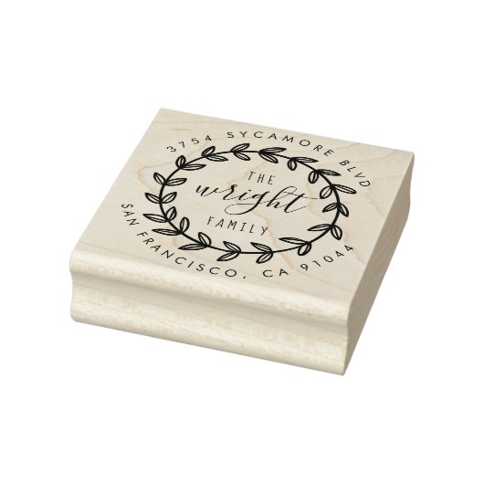 Tampons Encreurs Script rustique | Adresse de retour de la couronne (Tampon)