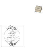 Tampons Encreurs Script rustique & Cute Wreath Family Adresse de re (Tamponné)