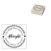 Tampons Encreurs Script rustique & Main Drake Wreath Adresse de ret (Tamponné)