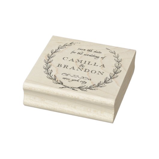 Tampons Encreurs Script Whimsical Laurel Botanique Enregistrer La D (Tampon)