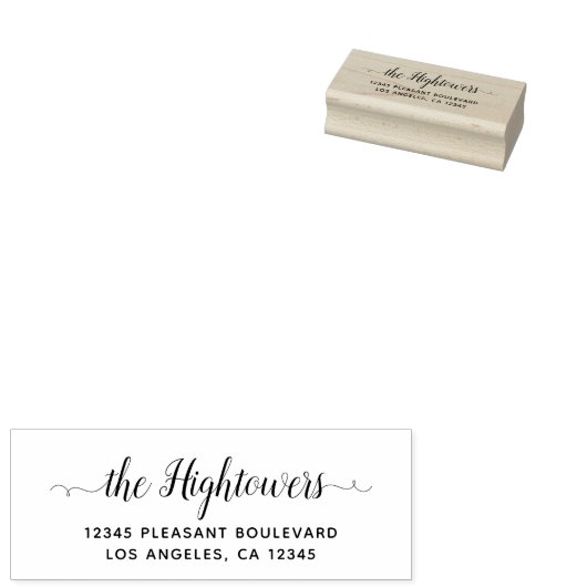 Tampons Encreurs Script Whimsical Nom de famille Swash Adresse de r (Tamponné)