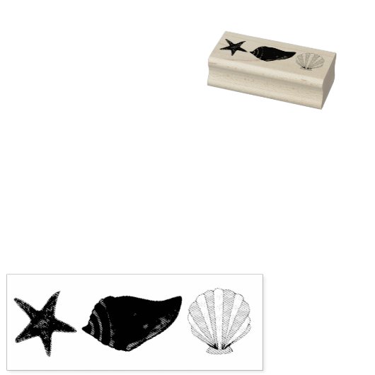 Tampons Encreurs Sea Shell Seashell Conch Starfish Plage Ocean (Tamponné)